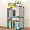 Plastic Steel Tube Multifunctional Combination Holder Student Books Shelf Floor Storage Rack(Gray)