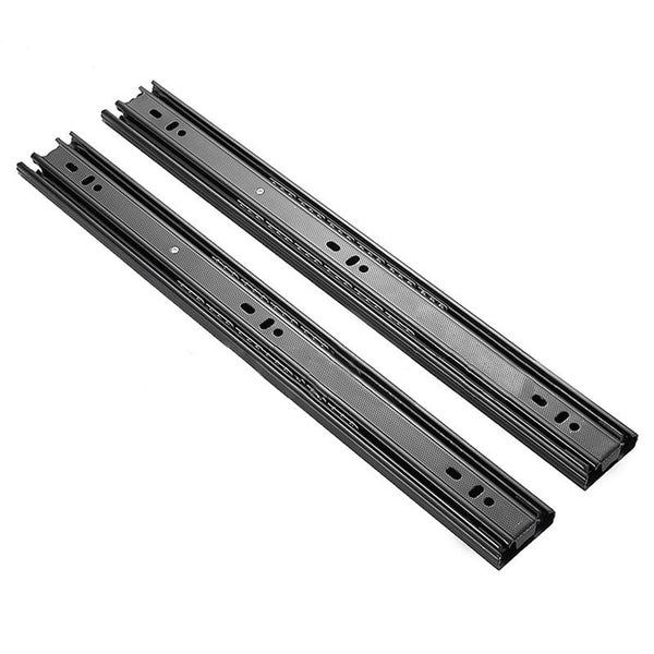 2pcs / Pair 10 inches 3-section Mute Cold Rolled Steel Sliding Drawer Slides Ball Slide Rail Length: 25cm