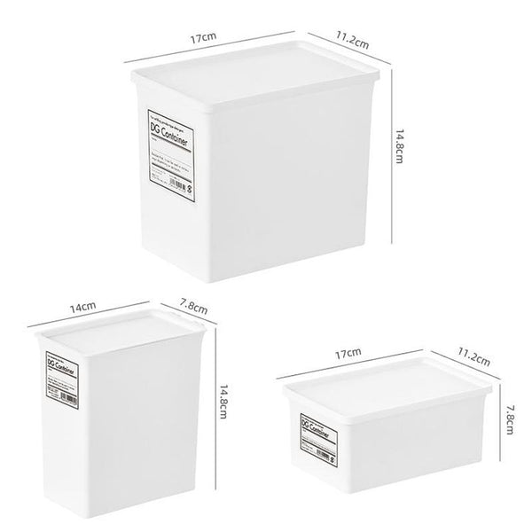 Moisture-proof and Dust-proof Washing Powder Storage Box With Label and Cover, Style: Short