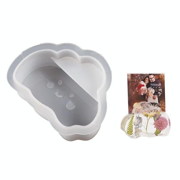 2pcs Business Card Holder Photo Clip Mold DIY Crystal Glue Resin Mold, Style: Clouds 005
