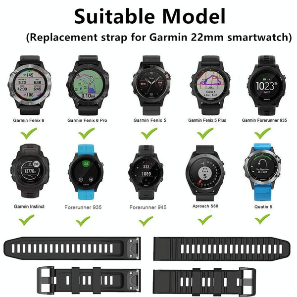 For Garmin Fenix 6 Pro GPS Silicone Watch Band(Black)