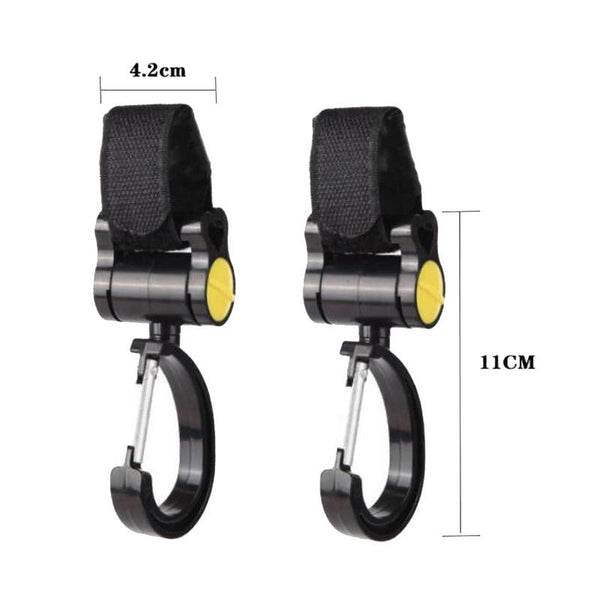 2pcs Universal Baby Stroller Hooks Accessories 360 Degree Sticky Hooks(Pink)