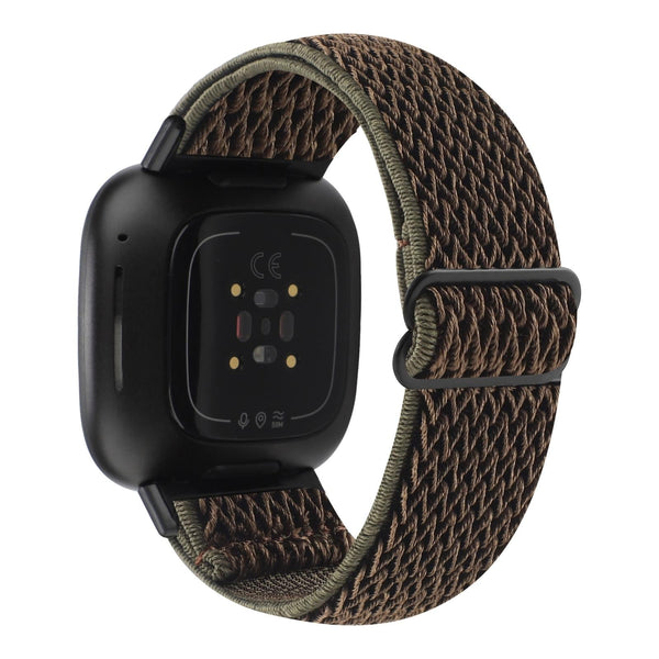 For Fitbit Versa 4 / Sense 2 Universal Wave Nylon Watch Band(Army Green)