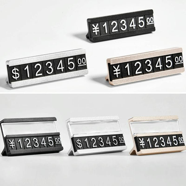 Metal Digital Grain Price Display Micro Standing Plate, Size: Double Layer(Gold)