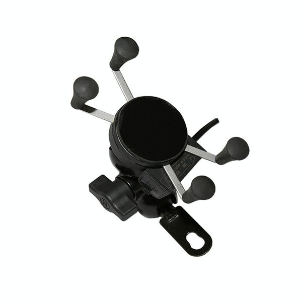 Universal 12V Motorcycle USB Phone Charger with Holder, Suitable for 3.5-6.5 inch Smartphones