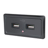 12V24V Route Bus Dual USB Charging Input Car Charger(Red Light)