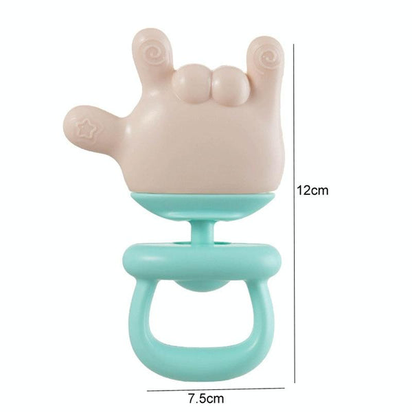 Baby Rattle Teether Soothing Teething Stick Anti-Eating Silicone Toy, Color: 666 Gesture Cyan