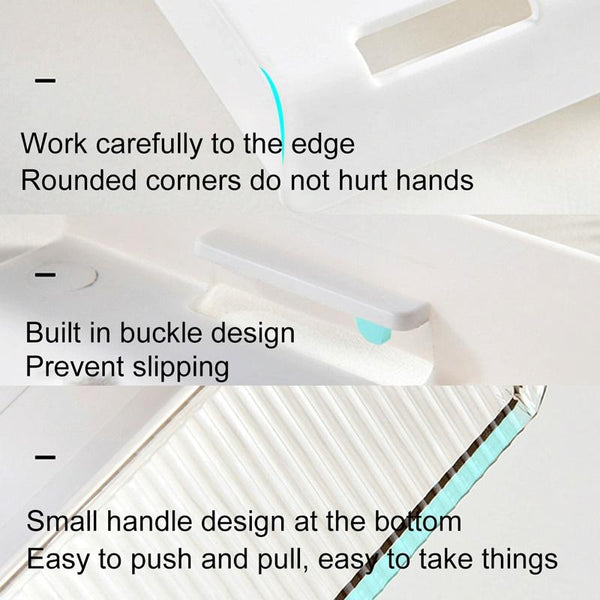 Under Desk Invisible Drawer Storage Box Office Student Desk Bottom Stationery Sundry Organizer, Size: Large(White)