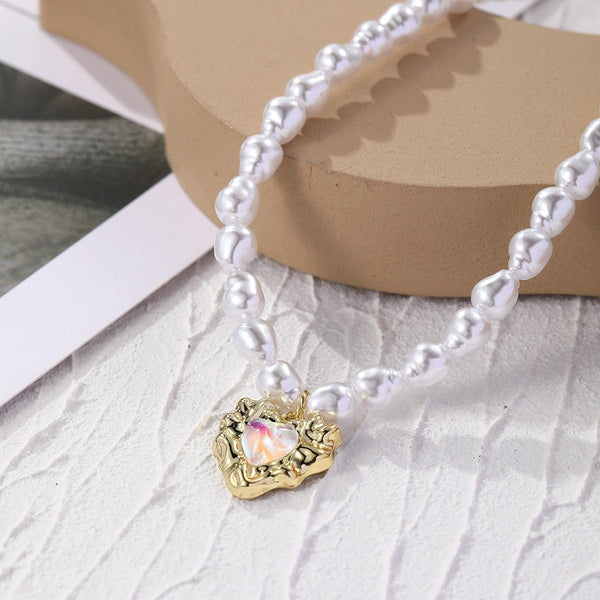 N2209-11 Colorful Love Ladies Temperament Necklace Collarbone Chain