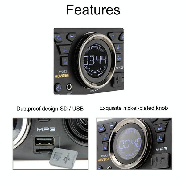 12 V Car MP3 Bluetooth Player Plug And Play FM Automobile Radio(Black)