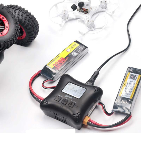 HTRC H4AC DUO Model Airplane Lithium Battery Charger Electric Toy Charger with AC, EU Plug