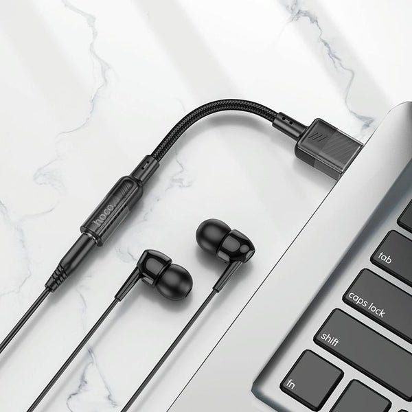 hoco LS37 Spirit Transparent USB to 3.5mm External Sound Card(Black)