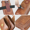 6.5-7.2 inch Universal Retro Magnetic Buckle Double Layer Phone Waist Bag(Black)