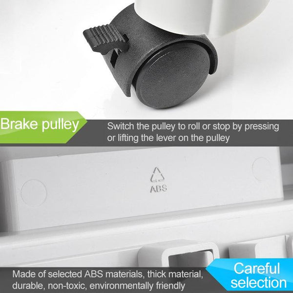 5-wheel Adjustable Moving Pulley X-type Computer Mainframe Plastic Chassis Tray Holder (Grey)