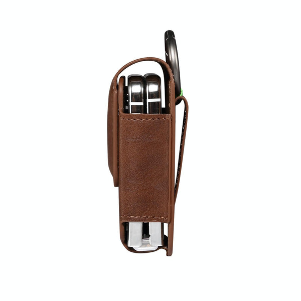 Folding Screen Mobile Phone Waist Hanging Universal Clutch Bag(Coffee)