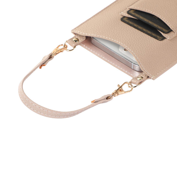 Litchi Texture Card Holder Mobile Phone Bag with Short Strap(Black)
