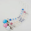 Infant Baby Pacifier Clip Chain Clay Crystal Anti-drop Heart Nipple Clip(White)