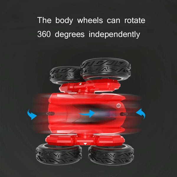 Stunt Deformation High-Speed Electric Remote Control Car Double-Sided Off-Road Tumbling And Twisting Toy Car(Red)
