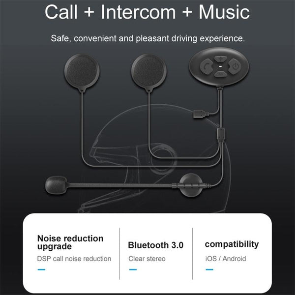 Dier DK12 800m Helmet Wireless Bluetooth Headset 5.0 Waterproof Double Motorcycle Call Headset With Intercom Function