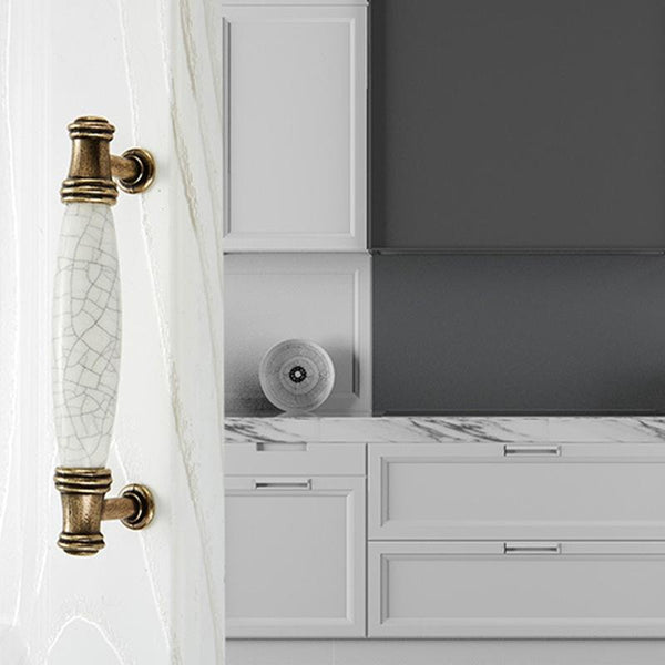 5025_128 Ceramic Crack Closet Cabinet Handle Pitch: 128mm