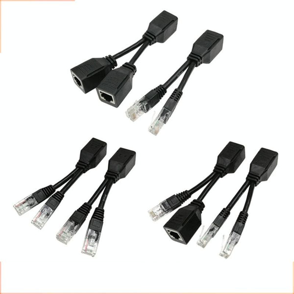 2 Sets RJ45 Network Signal Splitter Upoe Separation Cable, Style:U-03 2 Crystal Heads + 2 Female
