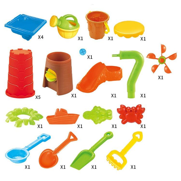 Outdoor Sandy Beach Table Toys Set for Kids(Tree and Square Table)