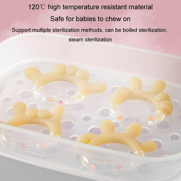Rattle Baby Teether Soothing Pacifier Teething Stick Newborn Anti-Eating Hand Silicone Toy, Style: OK Gesture+Box