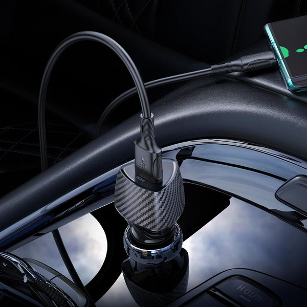 BOROFONE BZ31 Solid Single-port QC3.0 USB Car Charger(Black)