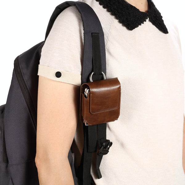 Folding Screen Mobile Phone Waist Hanging Universal Clutch Bag(Coffee)