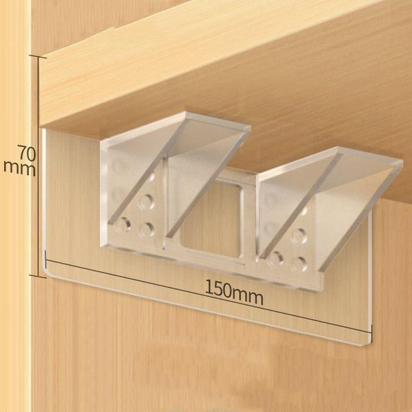 4pcs Partition Bracket No Punch Right Angle Laminate Shelf Wardrobe Partition Board Fixing Holder, Size: 7x15cm