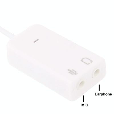 7.1 Channel USB 2.0 Sound Adapter, Plug and Play(White)