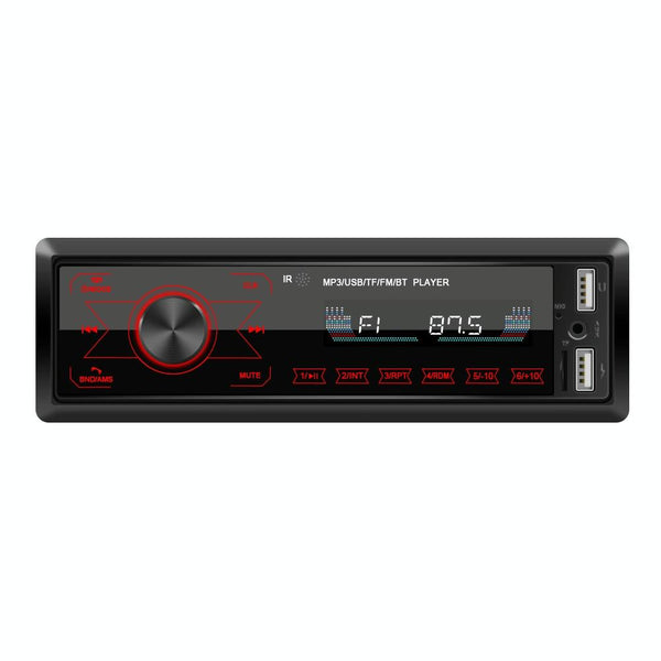 A2818 Car Bluetooth Speakerphone Car MP3 Player Function Touch Double U Disk Colorful Lights Radio, Specification: Standard+16G Memory Card