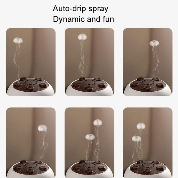 Dynamic Multi-Spray Aromatherapy Diffuser With Colorful Lights Remote Control Humidifier EU Plug(V80 Spit Circle Upgrade Model)