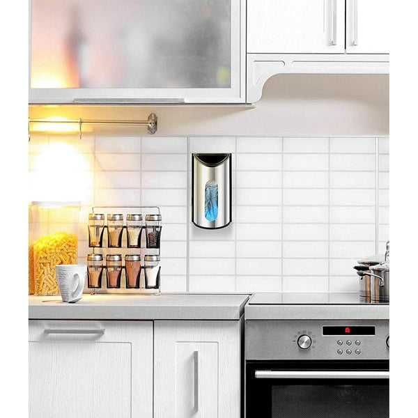 Stainless Steel Garbage Bag Storage Box Kitchen Wall Mounted Shoe Cover Bag