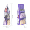 B05005 Double Sided 6 Pocket Hanging Bag Non-woven Fabric Hanging Handbag Organizer(Blue)