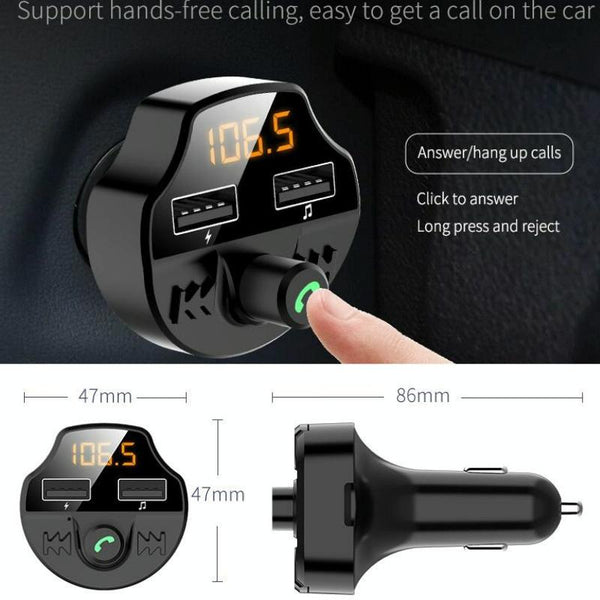 T66 Car Bluetooth Car Charger Cigarette Lighter MP3 Player Hands-Free Car FM Transmitter