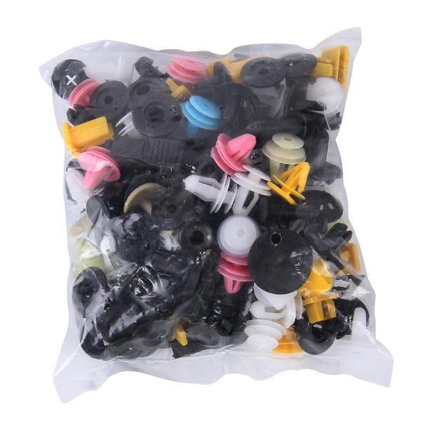100 PCS Hole Plastic Rivets Fastener Push Clips(Colors)