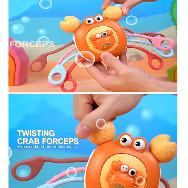 Baby Puzzle Fun Finger Pumping Toys Enlightenment Early Teaching Toys, Style: Cartoon Crab (Green)