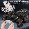 MoFun Five-wheeled Stunt Car 360-degree Swing Arm 2.4G Multifunctional RC Car, specifications:Double control(Black)
