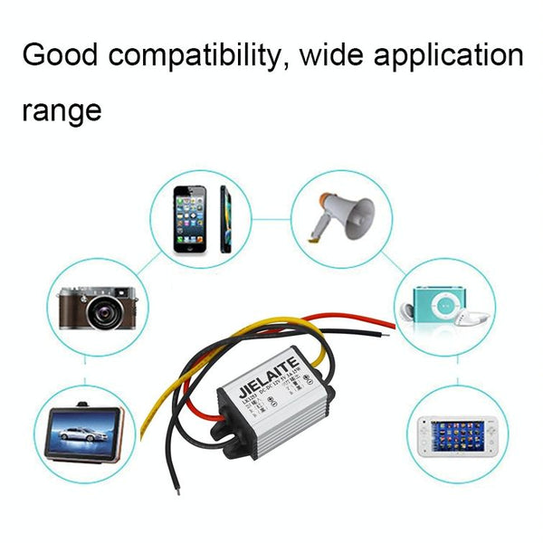 JIELAITE LK1253 15W Aluminum Alloy Intelligent Protection Waterproof Car Power Converter(12V to 3V/3A)