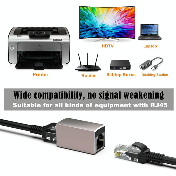 10Gbps RJ45 Female to Female in Line Coupler Cat8 / Cat7 / Cat6 / Cat5 Ethernet Cable Extender Adapter