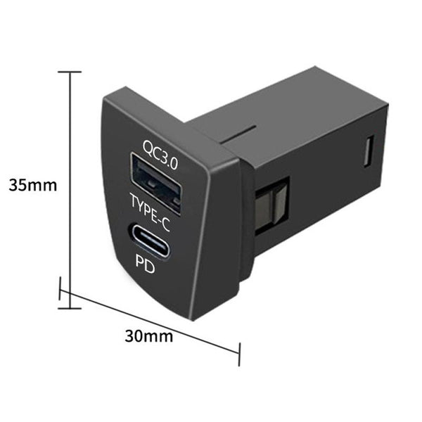 For Toyota RAV4 / WILDLANDER USB-PD Port 60W Fast Charging Modified Car Charger(Insurance Pickup Cord)