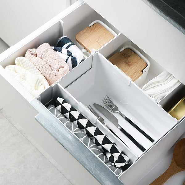 Cabinet Drawer Storage Organizer Box With Classification Label Clip, Style: Wide Large