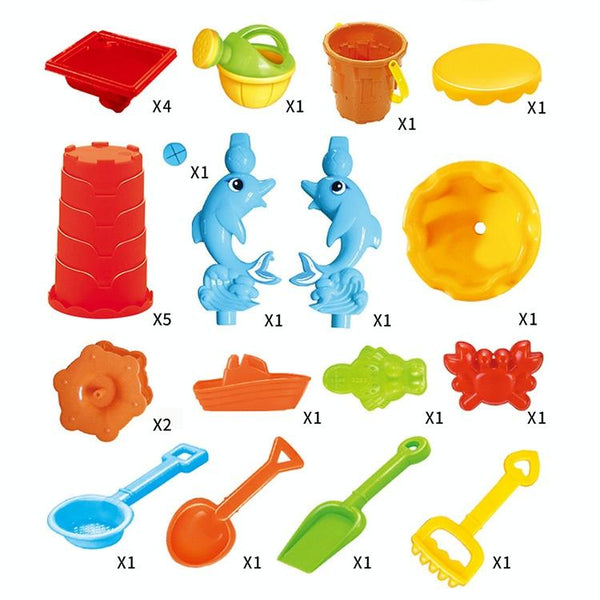 Outdoor Sandy Beach Table Toys Set for Kids(Dolphin and Square Table)