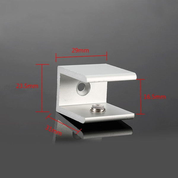 10 PCS Single Hole Aluminum Alloy Glass Fixing Clip, S, 16mm