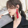 Long Exaggerated Fabric Art Handmade Petal Earrings, Color: E1910-1 8 Long Models