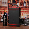 Rhinestone Double Bottle Wine Box Leather Wine Packaging Gift Box With Wine Tools, Style: Red Edge