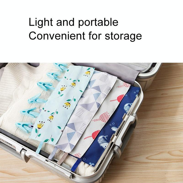 Multi Clip Portable Fabric Clothes Hanger Multifunctional Folding Fabric Clothes Clip Hangers, Color: Whale