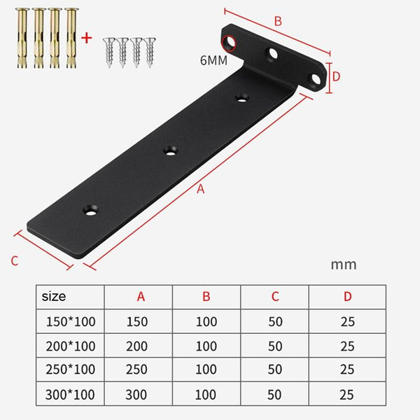 5mm Thick Triangular Bracket Bookshelf Partition Plate, Style: 150mm White