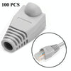 Network Cable Boots Cap Cover for RJ45, Grey (100 pcs in one packaging , the price is for 100 pcs)(Grey)